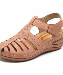 Owlkay - Soft PU Leather Closed Toe Vintage Anti-Slip Sandals