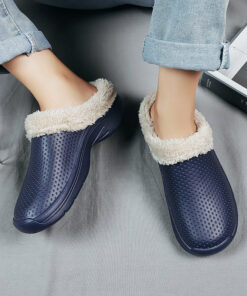 Owlkay Cotton Slippers Winter Plush Thickened Thermal Shoes