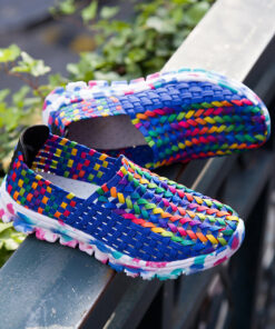 Owlkay Fantasy Color Mesh Hand Woven Shoes Setupmarks
