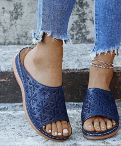 Owlkay Leather Embroidery Women Sandals
