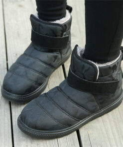 Owlkay New Winter Canvas Waterproof Snow Boots