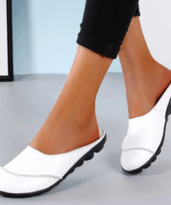 Owlkay Slippers: Leather Soft Soles Comfortable Flat Shoes - Enhance Your Style & Comfort Setupmarks