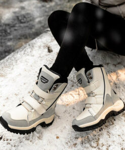 Owlkay  Warm Winter Plush Mid-Calf Waterproof Boots
