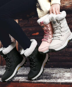 Owlkay Women's Ankle Boots Warm Snow Boots Winter Shoes