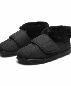 Owlkay Wool Upper Adjustable Velcro Easy Wear Shoes - NW6028