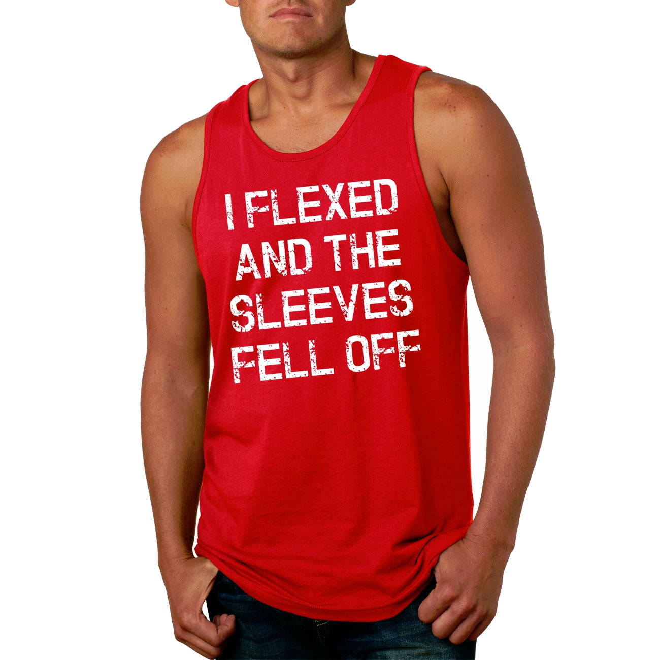 Setupmarks I Flexed And The Sleeves Fell Off Men's Tank Top - Image 19