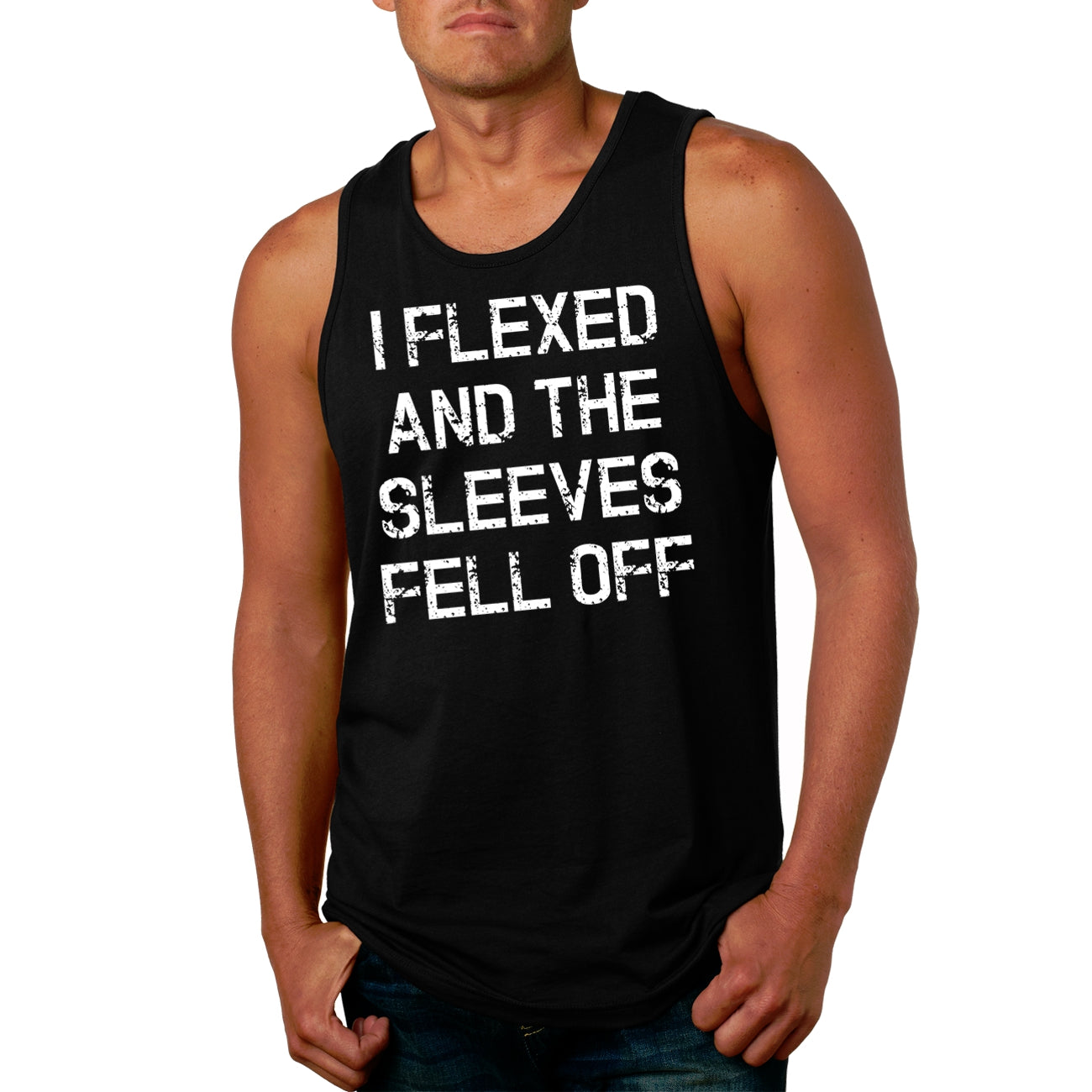 Setupmarks I Flexed And The Sleeves Fell Off Men's Tank Top - Image 17