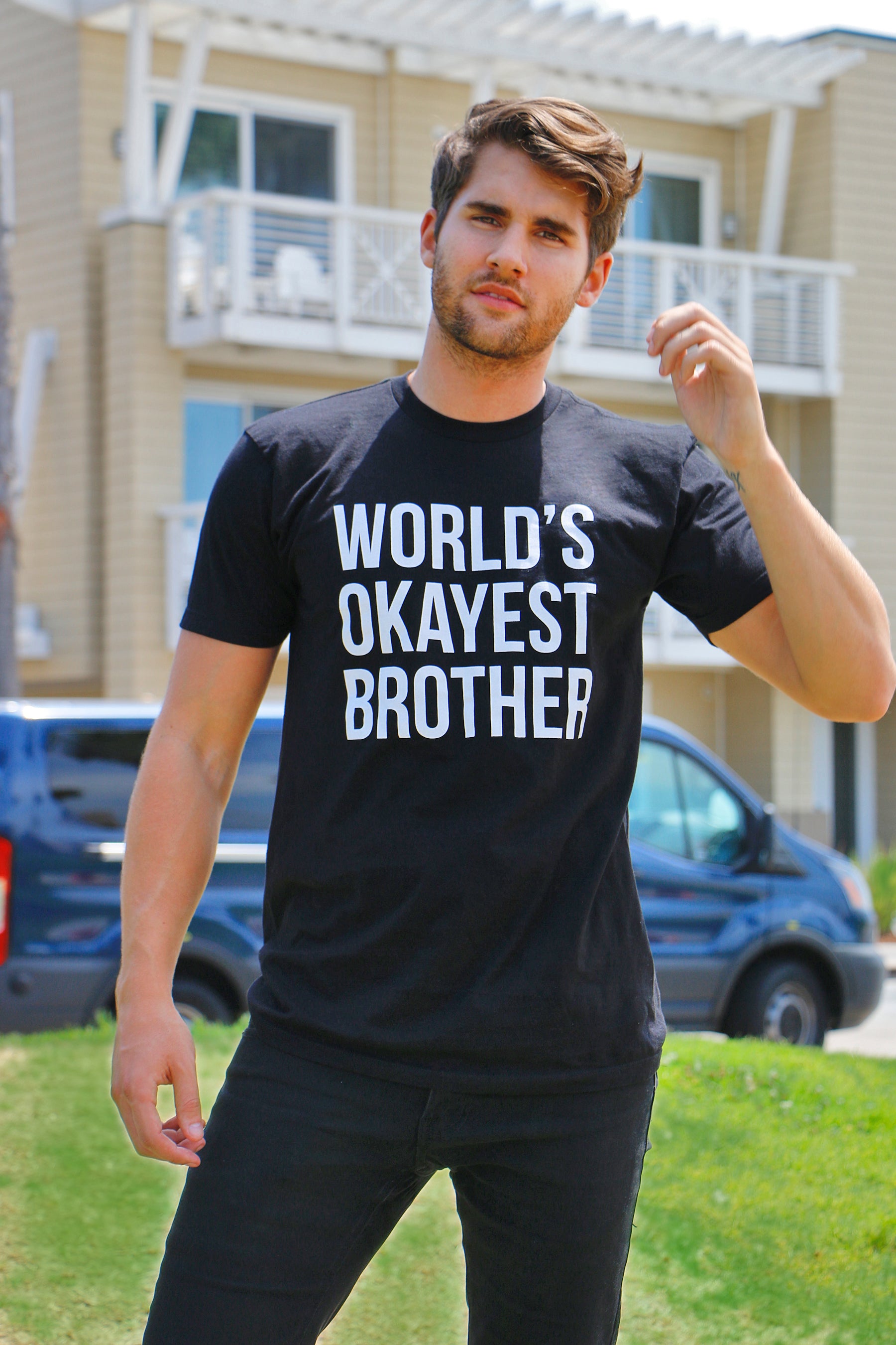 Setupmarks World's Okayest Brother Men's T Shirt - Image 4